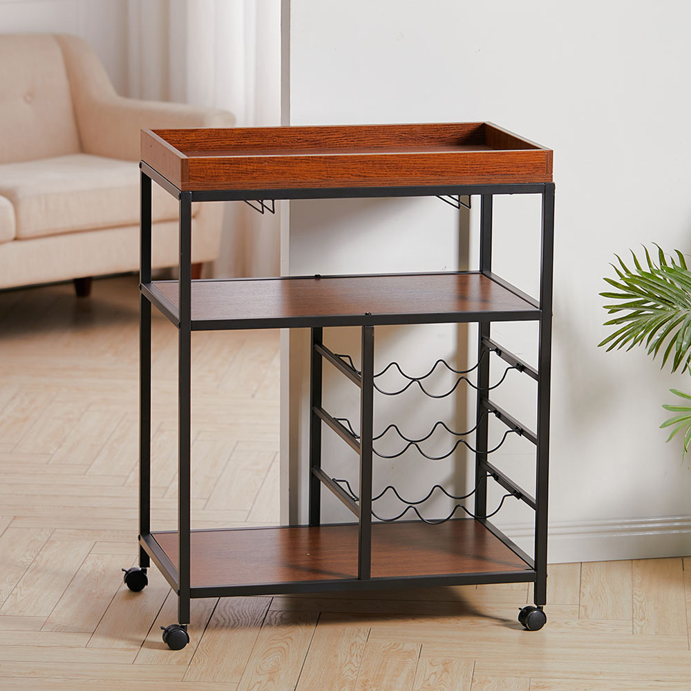 Living and Home 5 Tiers Rolling Serving Bar Cart Image 6