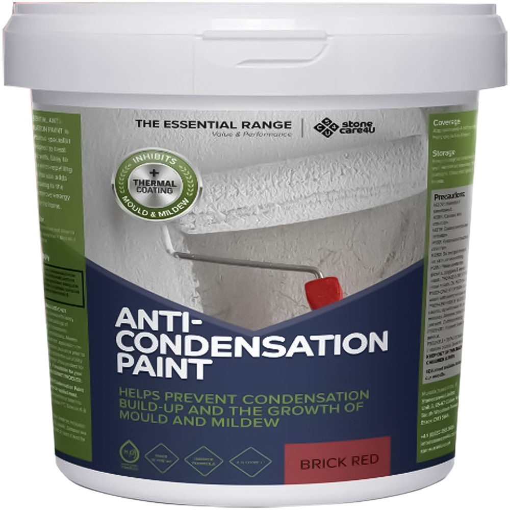 StoneCare4U Essential Walls & Ceilings Brick Red Anti Condensation Paint 5L Image 2