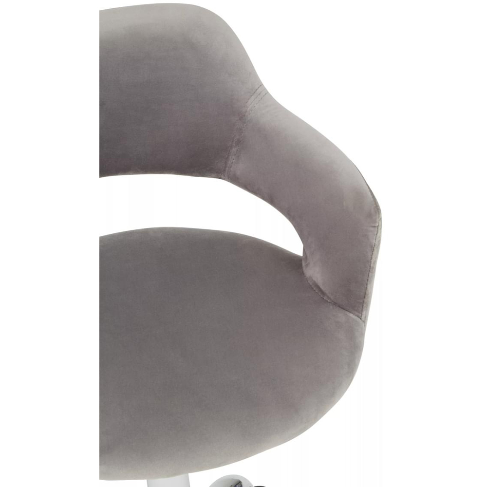 Premier Housewares Grey Velvet Swivel Curved Back Office Chair Image 7