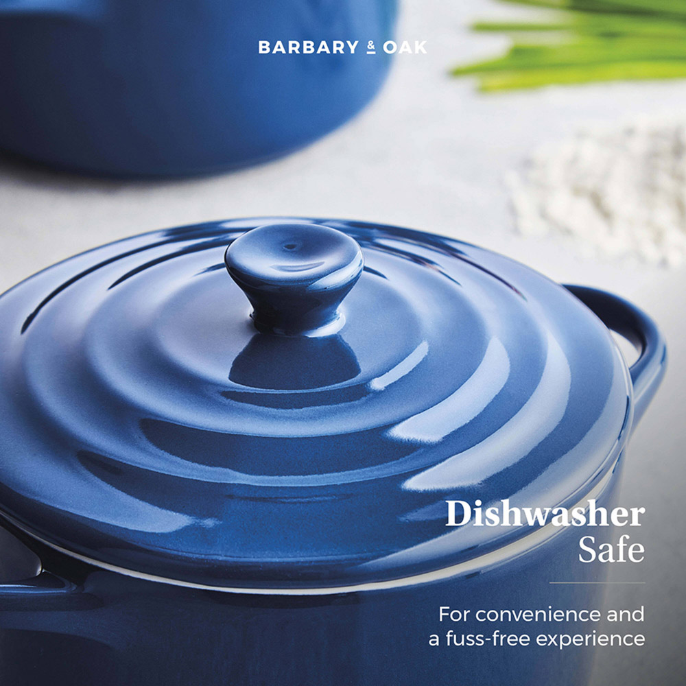 Barbary and Oak 10cm Limoges Blue Set of 4 Ceramic Mini Casseroles Image 6