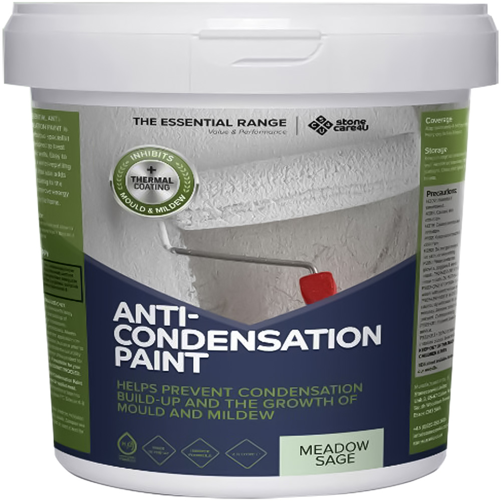 StoneCare4U Essential Walls & Ceilings Meadow Sage Anti Condensation Paint 5L Image 2