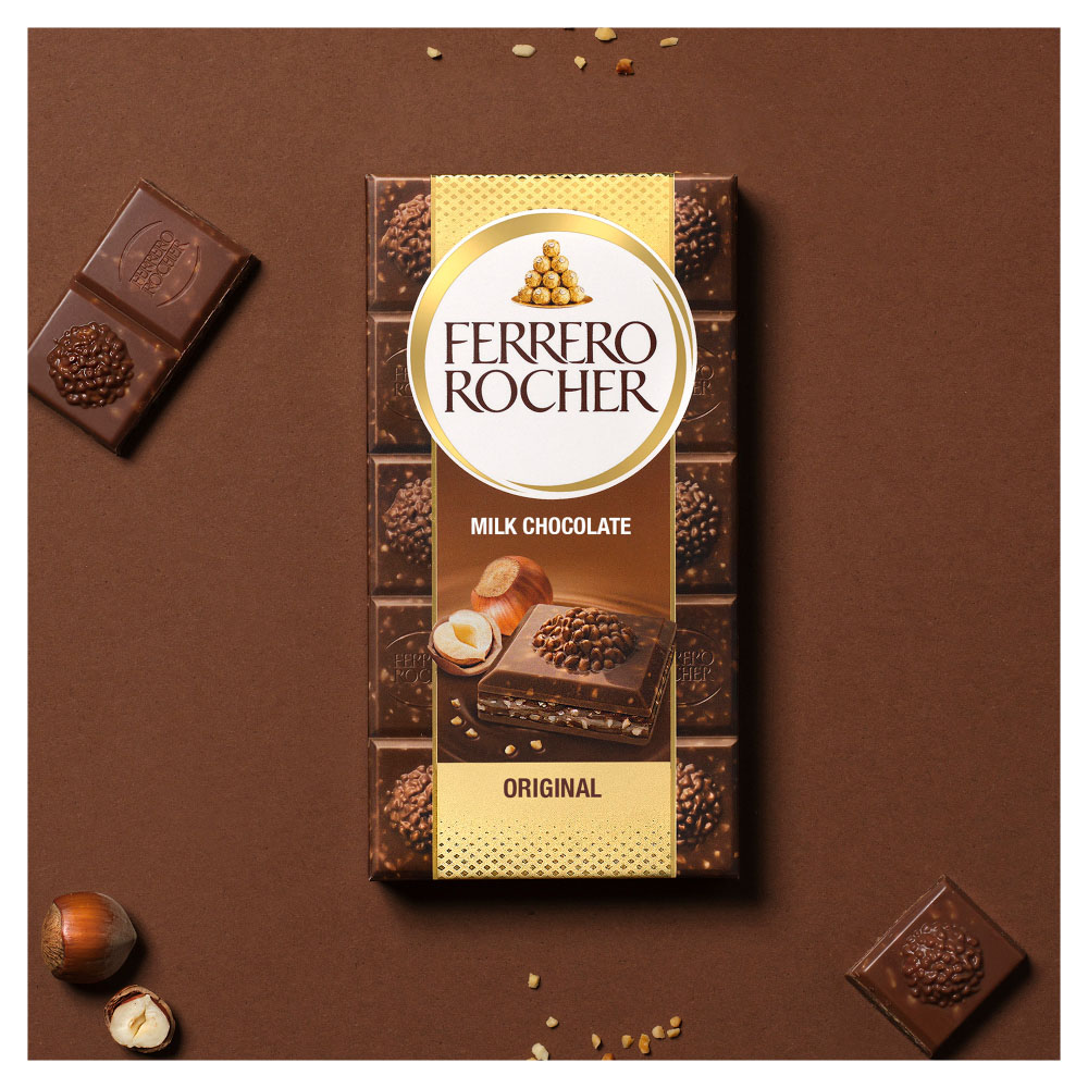 Ferrero Rocher Original Milk Chocolate Bar 90g Image 2