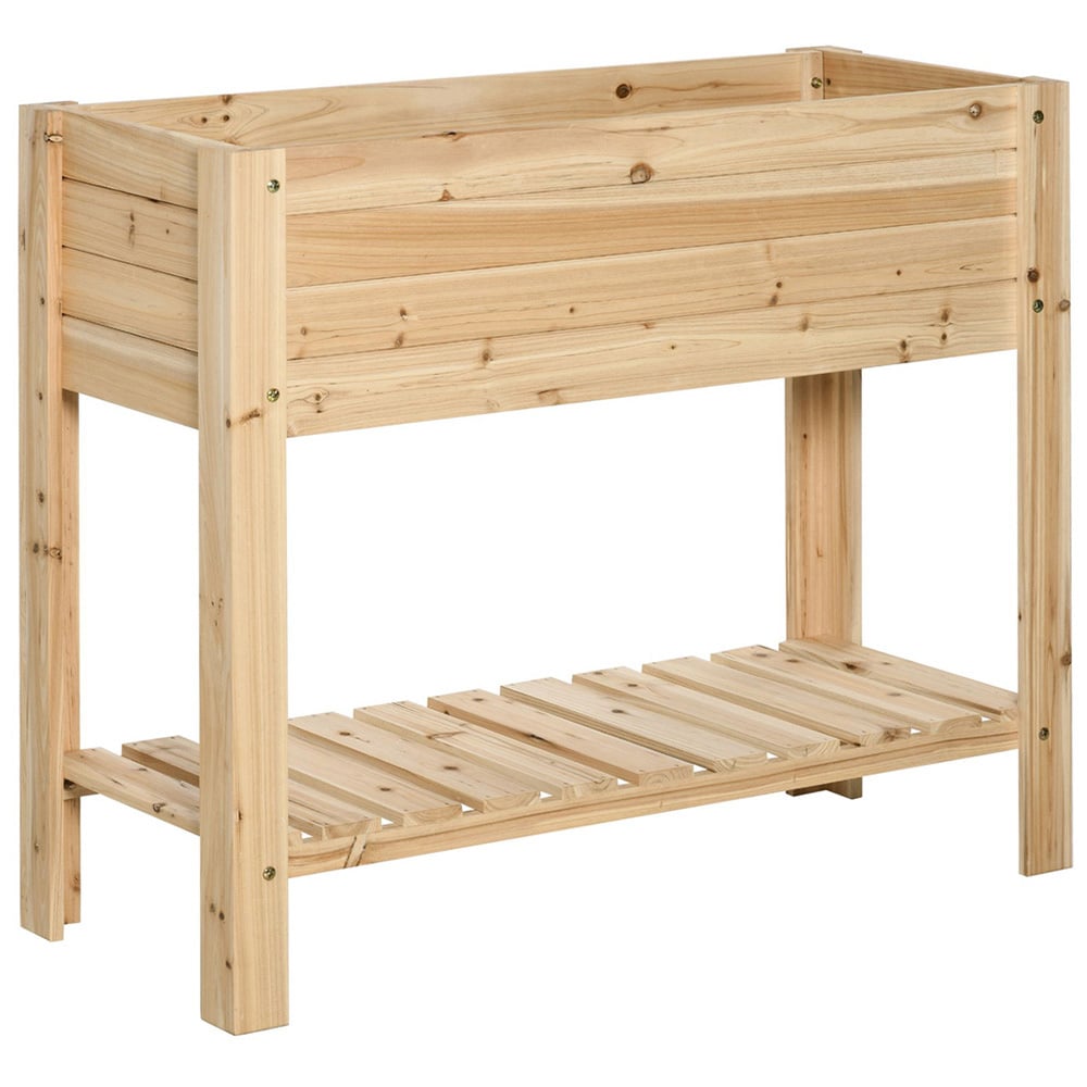 Outsunny Wooden Indoor and Outdoor Flower Bed Planter Box Image 1