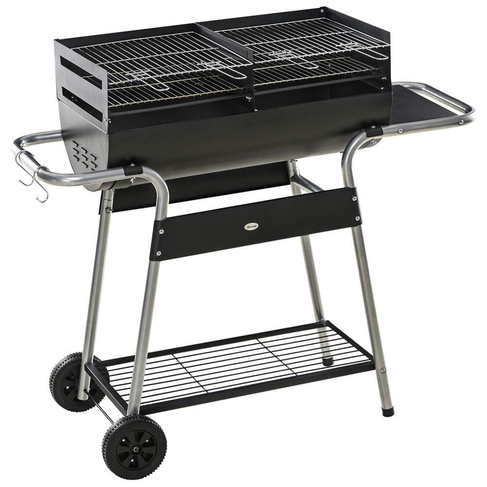 Outsunny Charcoal Barbecue Grill Trolley Image 1