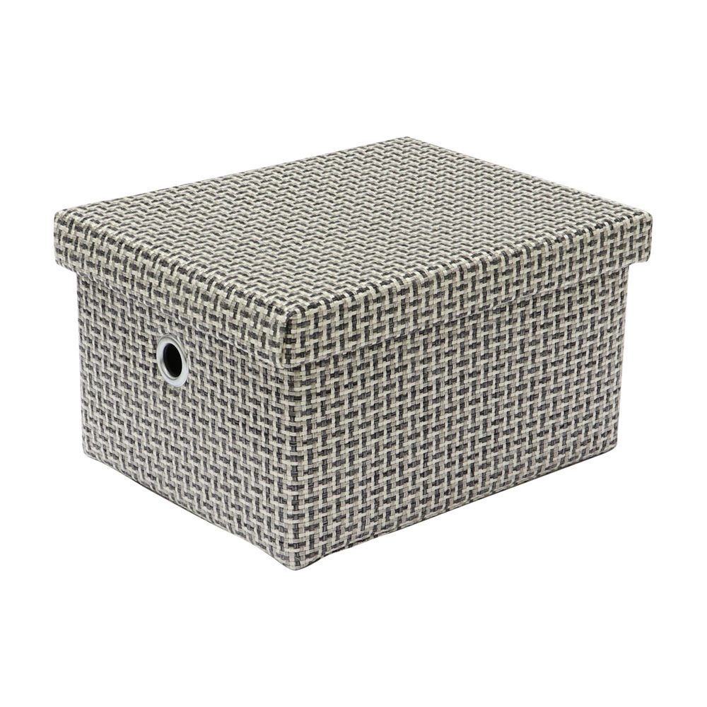 JVL Silva Set of 3 Rectangular Fabric Storage Boxes with Lids Image 5