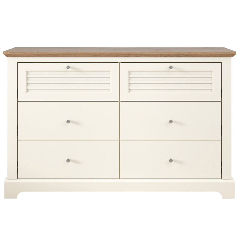 GFW Salcombe 6 Drawer Ivory Chest of Drawers Image 2