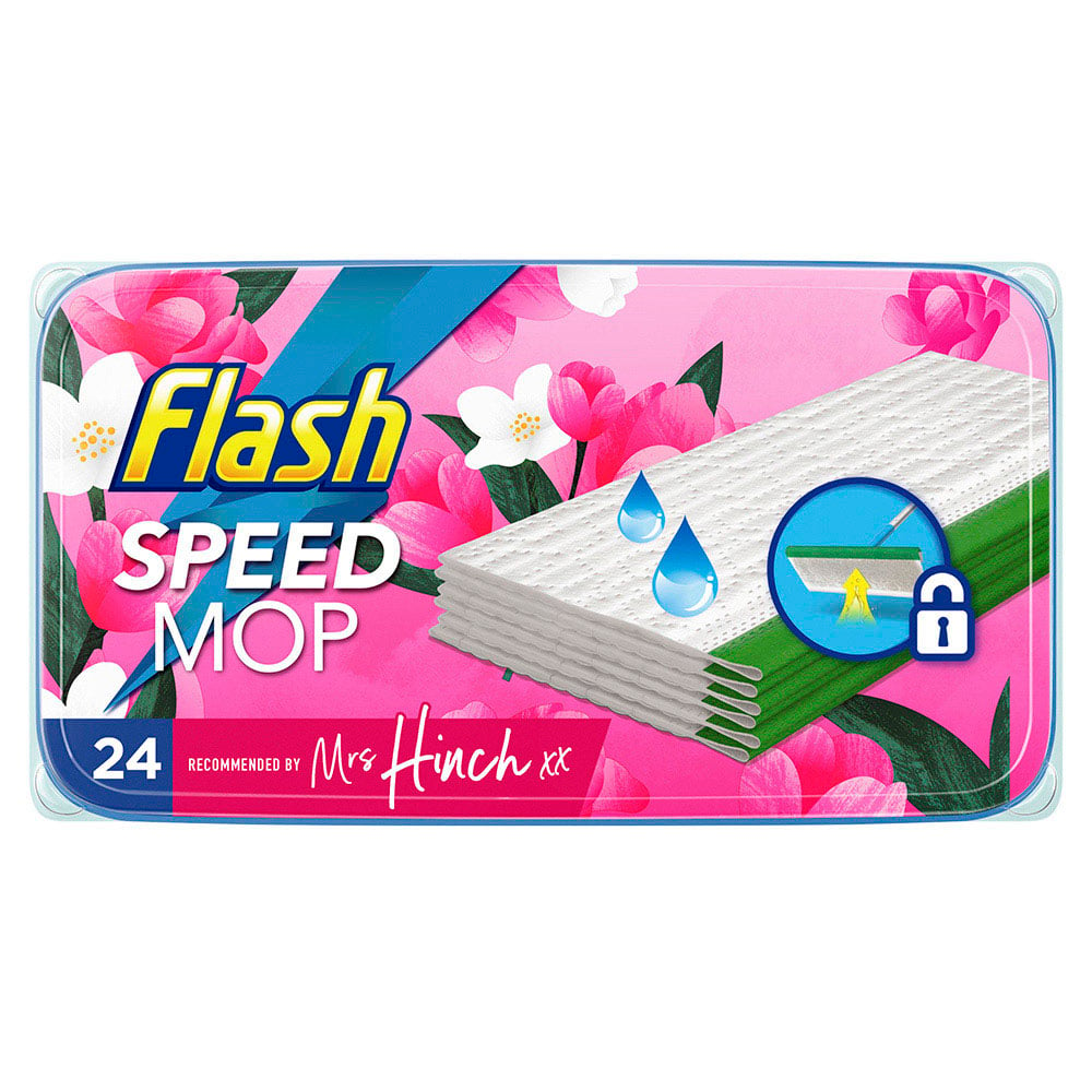 Flash Speedmop Mrs Hinch Pink Tulip Wet Cleaning Wipes 24 Pack Image 7