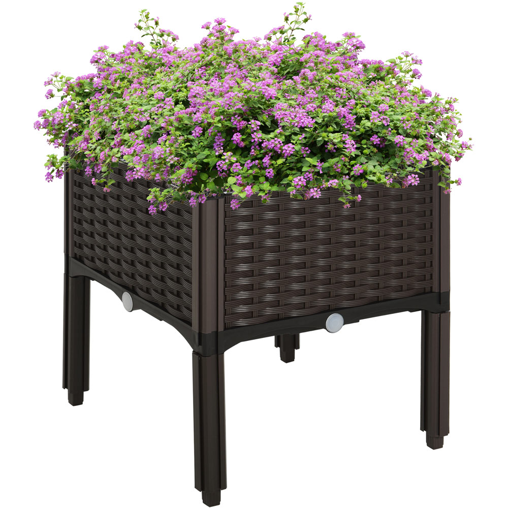 Outsunny Plastic Outdoor Raised Flower Bed Planter Image 1