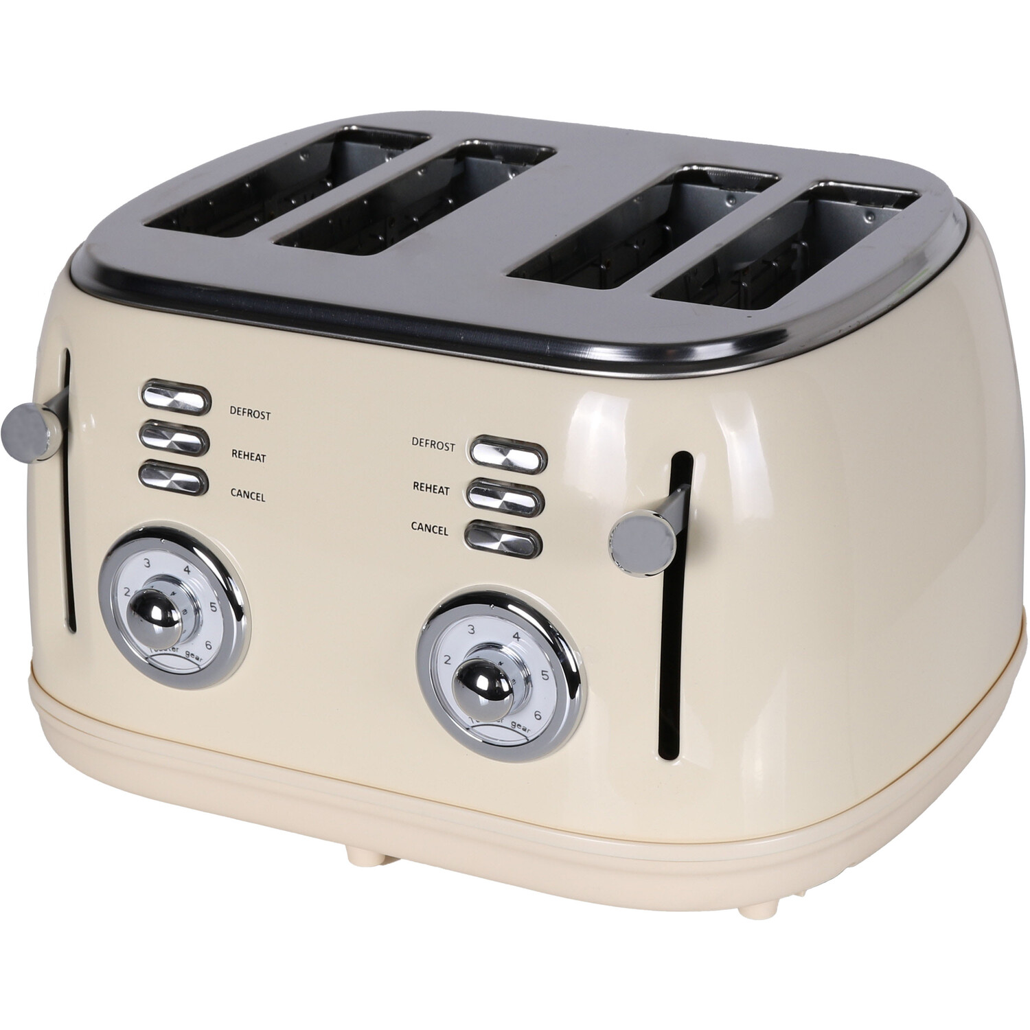 Cream Four Slice Retro Toaster Image 1