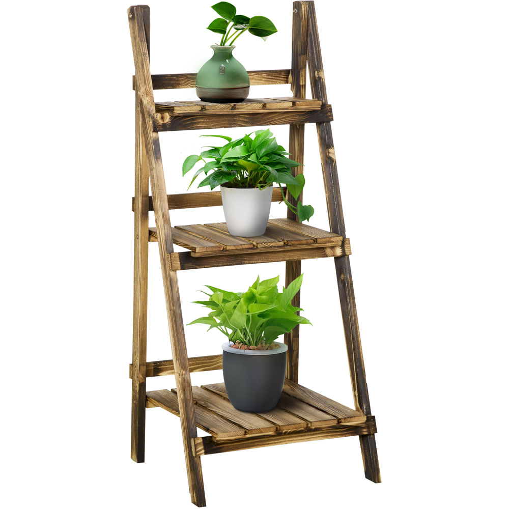 Outsunny Wooden Outdoor Flower Pot Stand Image 1