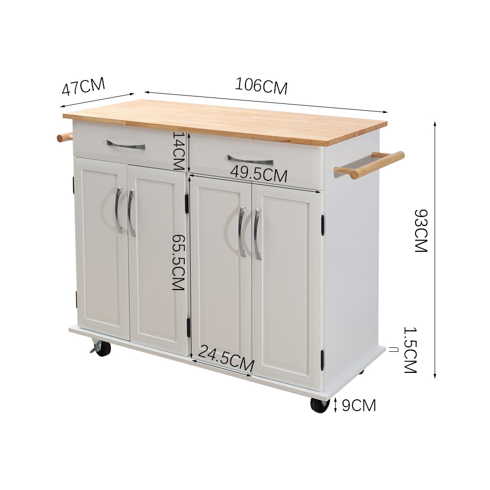 Living and Home Catering Trolley Cart with Drawers Image 7