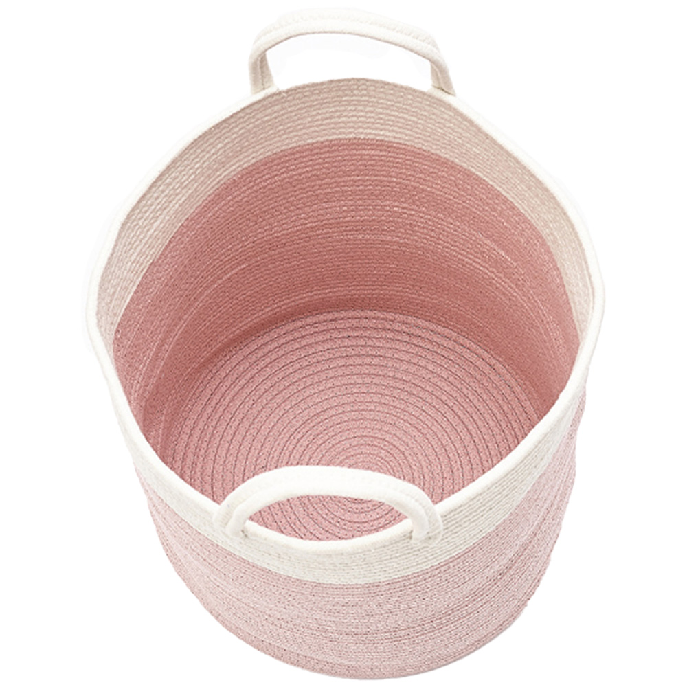 Living and Home Pink Laundry Basket 50cm Image 3