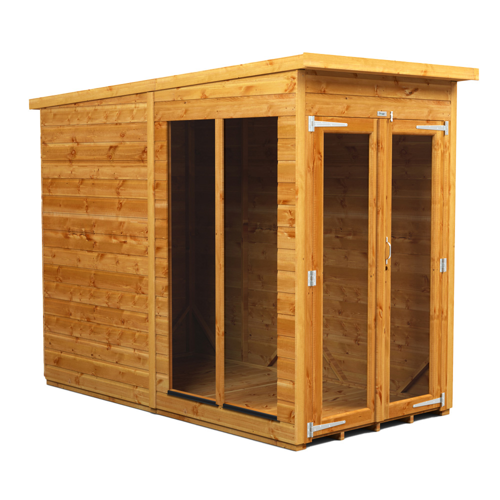 Power Sheds 4 x 8ft Double Door Pent Traditional Summerhouse Image 1
