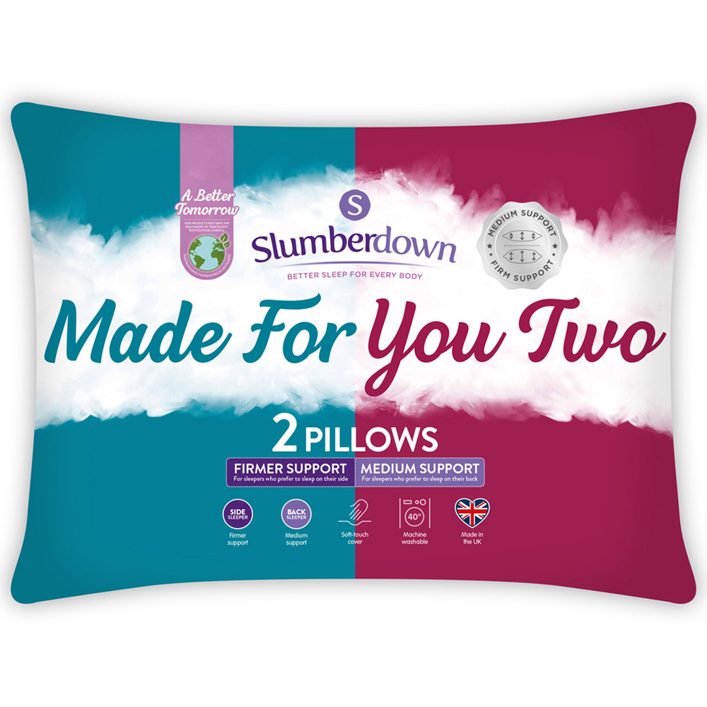 Slumberdown White Made For You Pillow 2 Pack Image 1