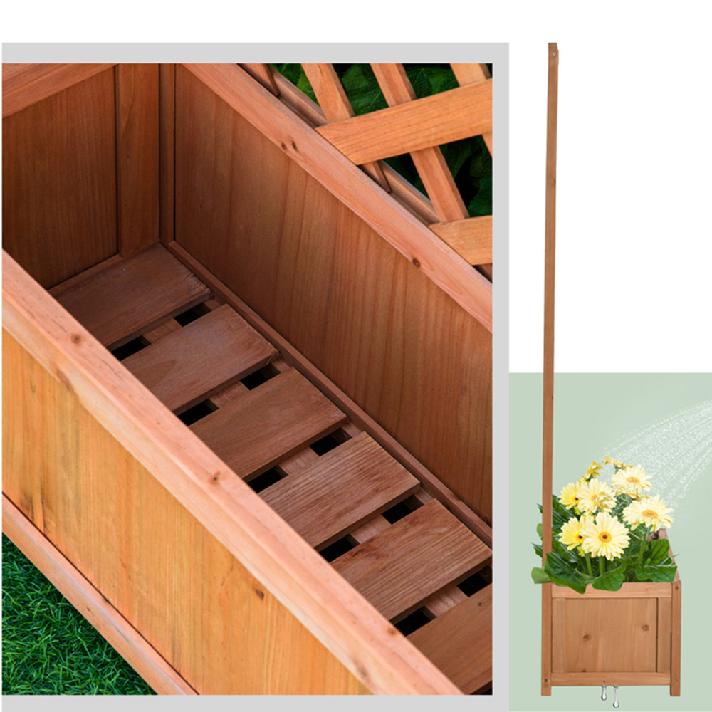 Outsunny Wooden Trellis Flower Bed Image 4