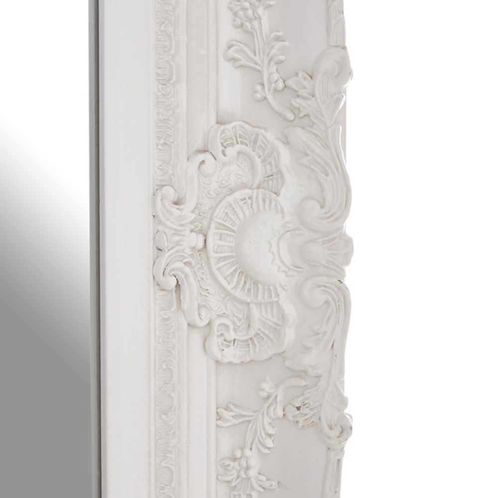 Premier Housewares Baroque Antique White Rectangular Wall Mirror 83 x 113cm Image 3