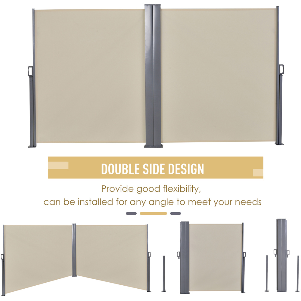 Outsunny Beige Steel Frame Double Side Awning Image 6