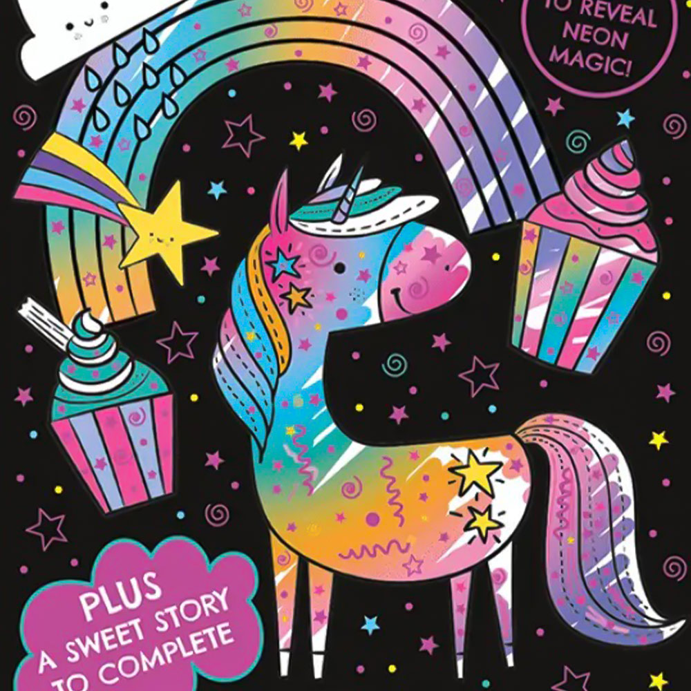 Curious Universe Neon Scratch Art Amazing Unicorns Artbook Image 2