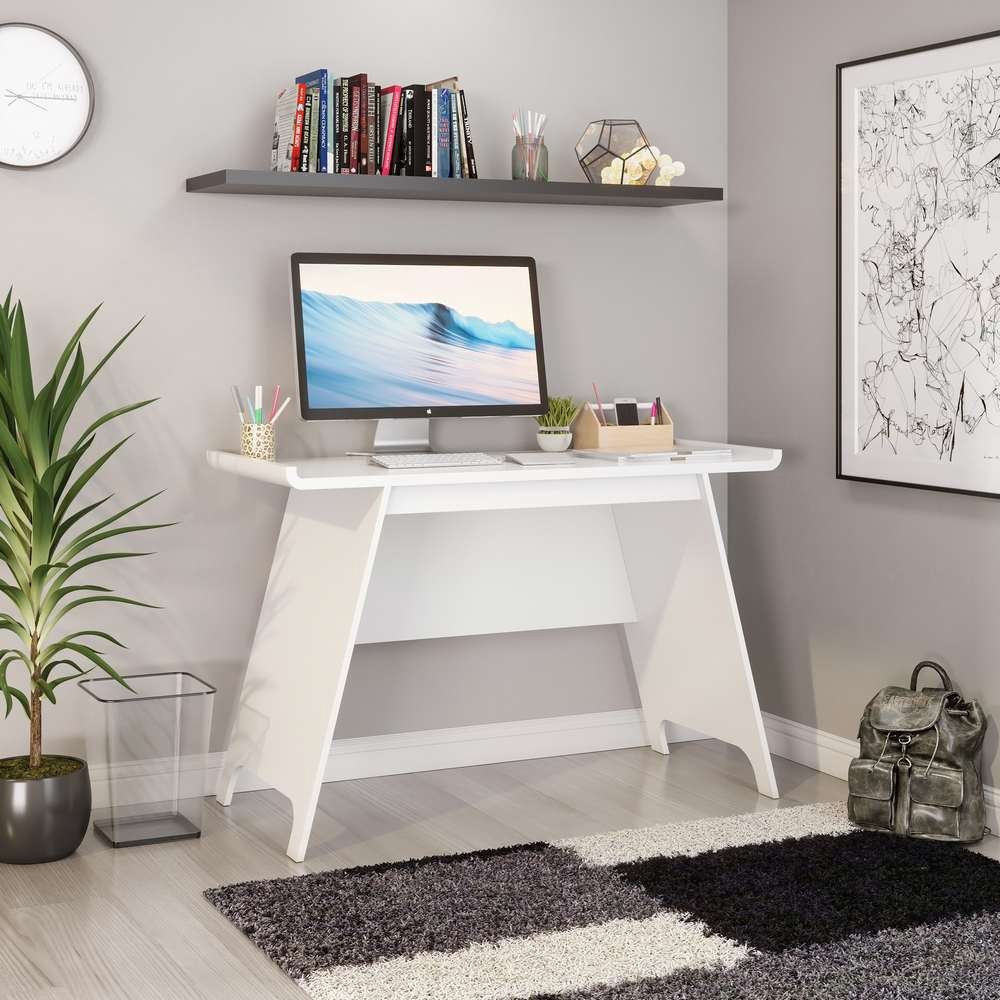 Teknik Office Baylor Trestle Sonoma Soft White Finish Desk Image 3
