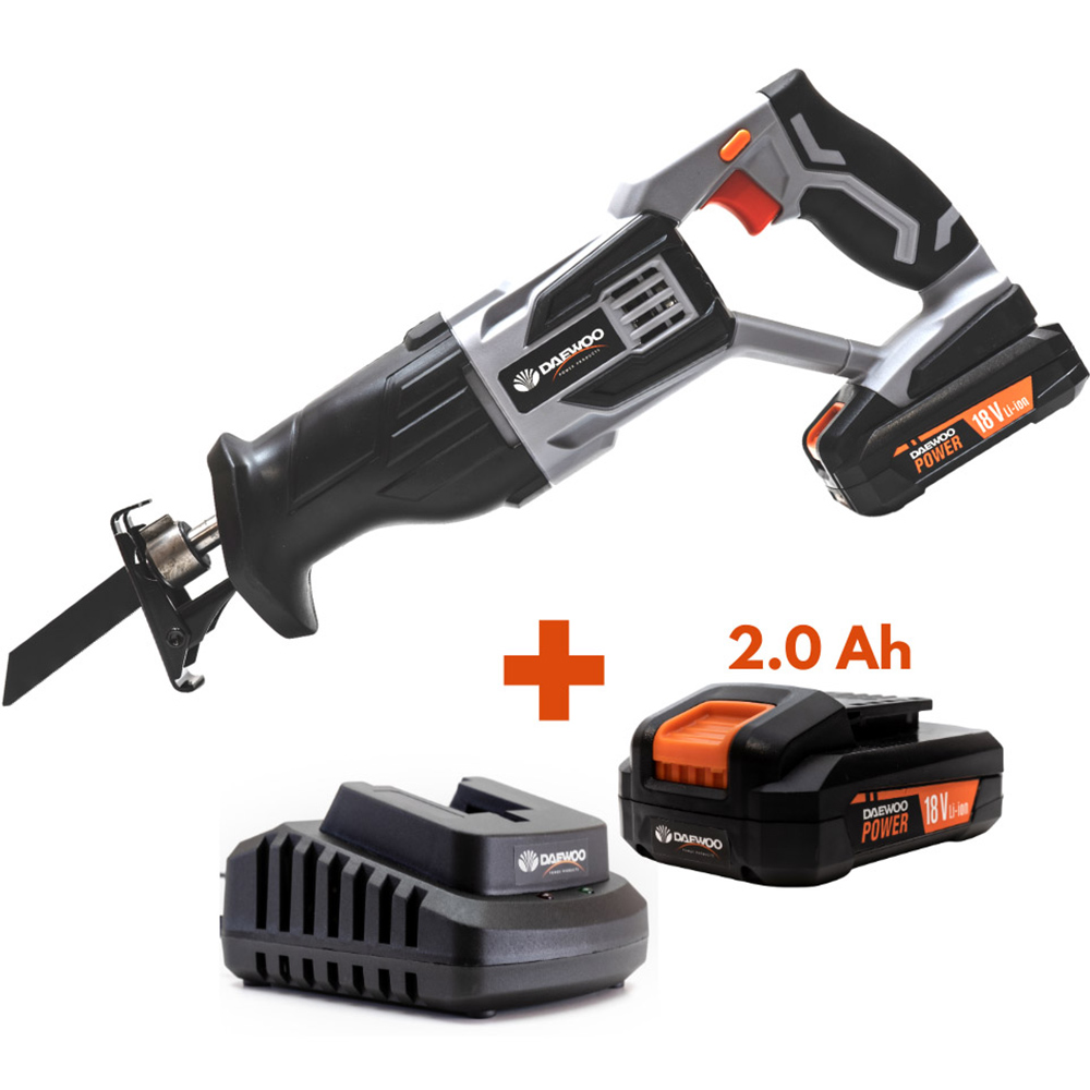 Daewoo U-Force 18V 2Ah Lithium-Ion Cordless Reciprocating Saw with Battery Charger Image 6