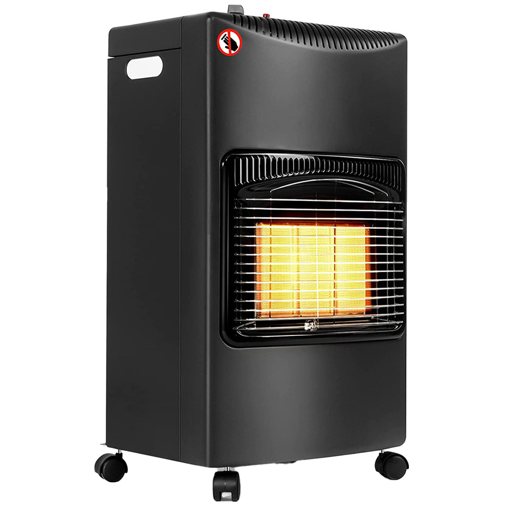 Living and Home Black Portable Ceramic Gas Heater Image 1