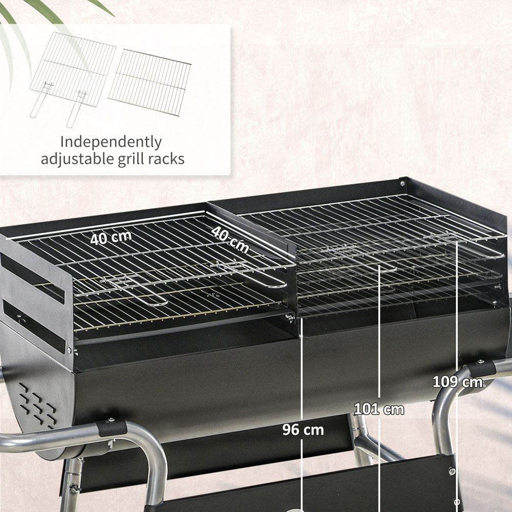 Outsunny Charcoal Barbecue Grill Trolley Image 5