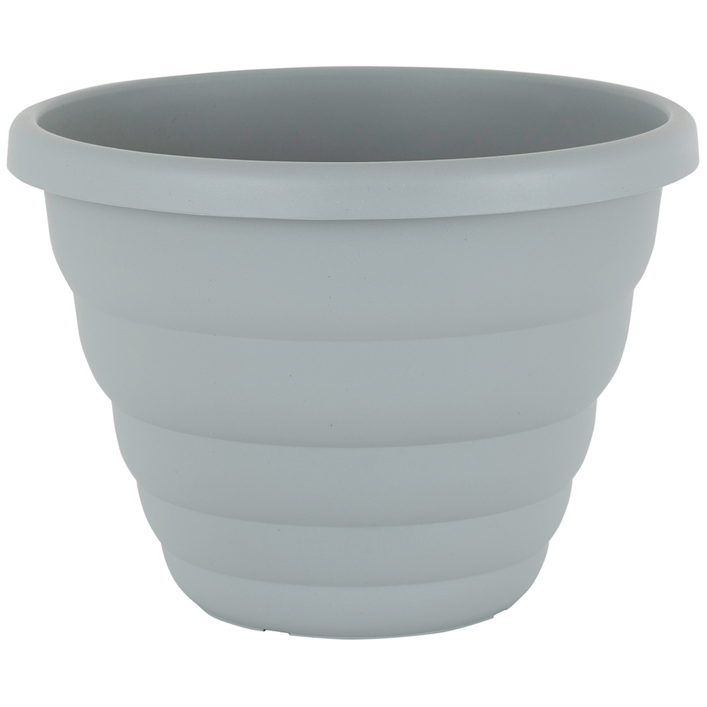 Wham Beehive Cement Grey Round Recycled Plastic Pot 40cm 4 Pack Image 3