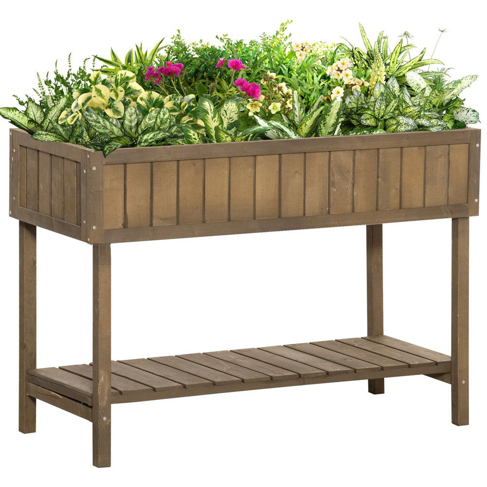 Outsunny Wooden Indoor and Outdoor Raised Herb Planter Bed Image 1