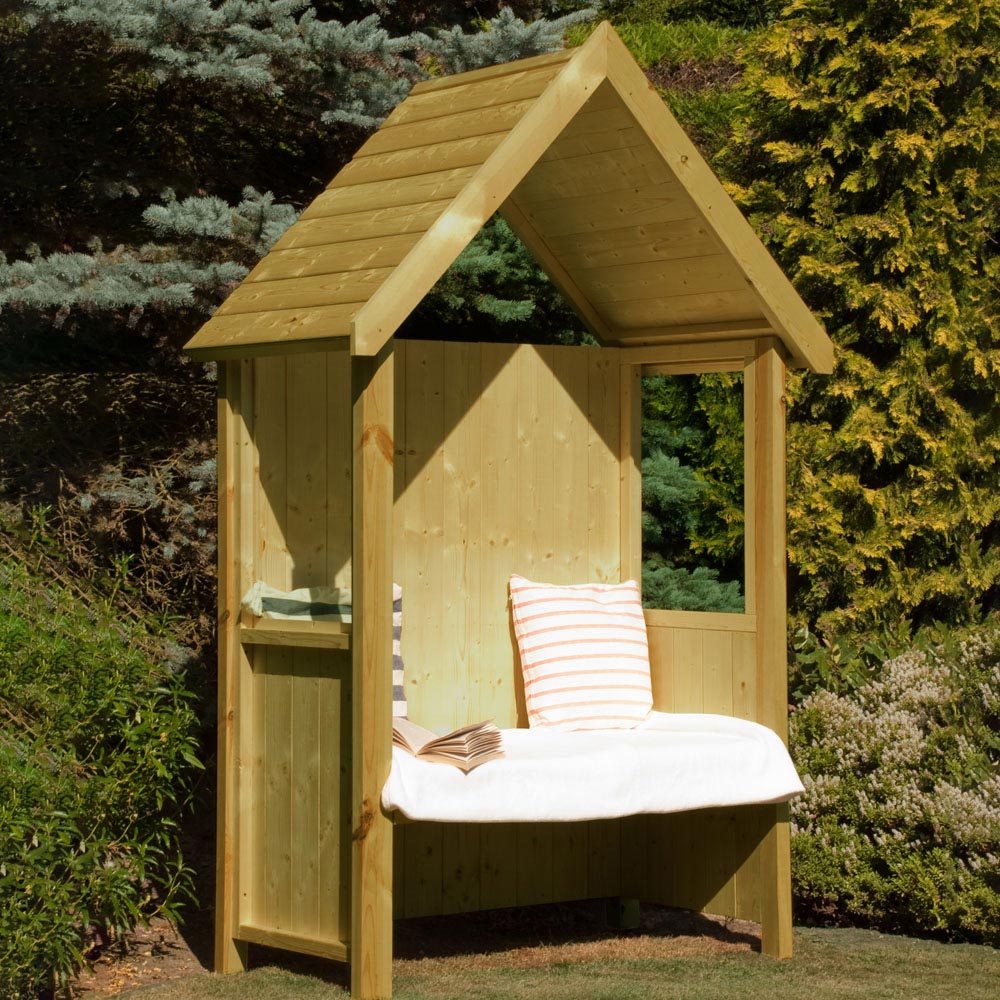 Shire Hebe 2 Seater 7 x 4 x 2ft Pressure Treated Arbour Image 1