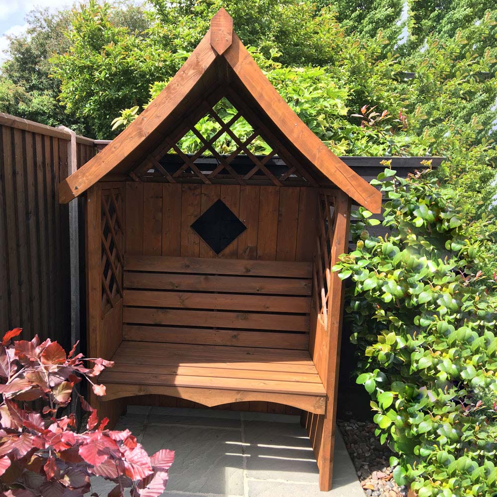 Shire Rose 2 Seater 7 x 4 x 2.1ft Pressure Treated Shiplap Arbour Image 3