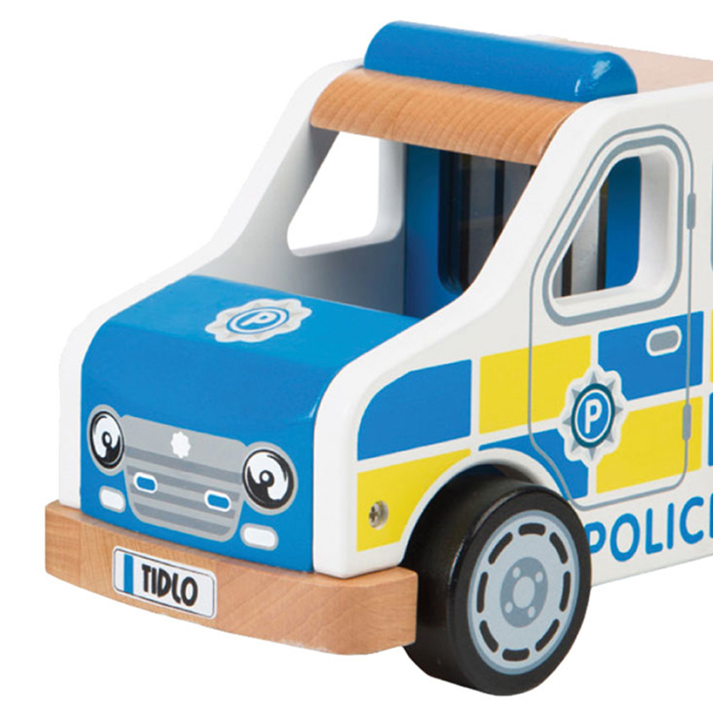 Tidlo Kids Wooden Police Car Image 3