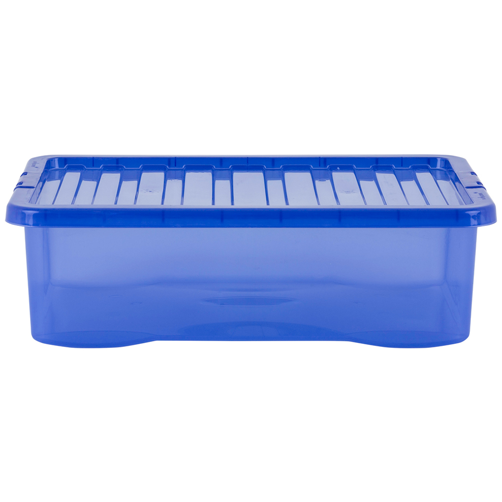 Wham Multisize Crystal Stackable Plastic Blue Storage Box and Lid Set 5 Piece Image 8