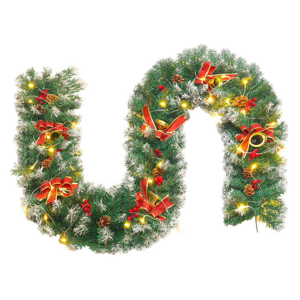 Living and Home Spruced Christmas Garland with Bowknots 270cm Image 4