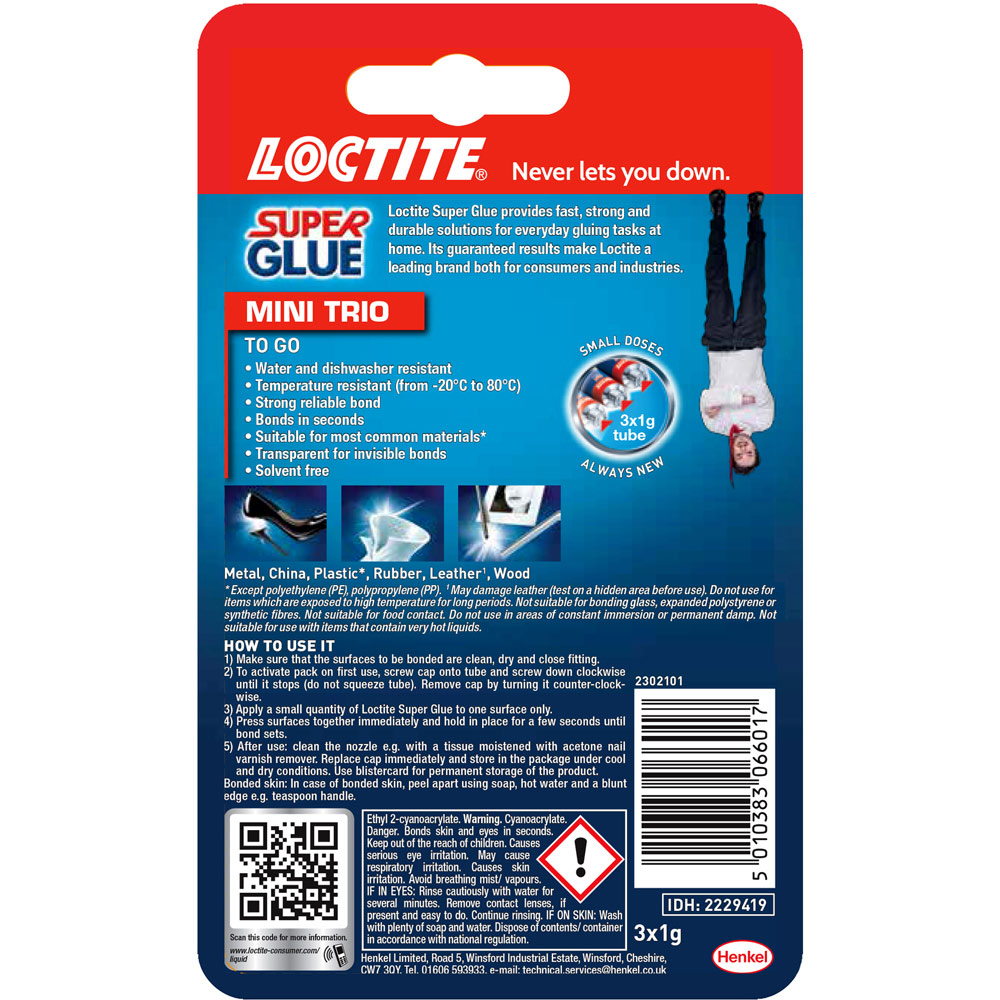 Loctite 3 Pack Original Mini Trio Super Glue 1g Image 5
