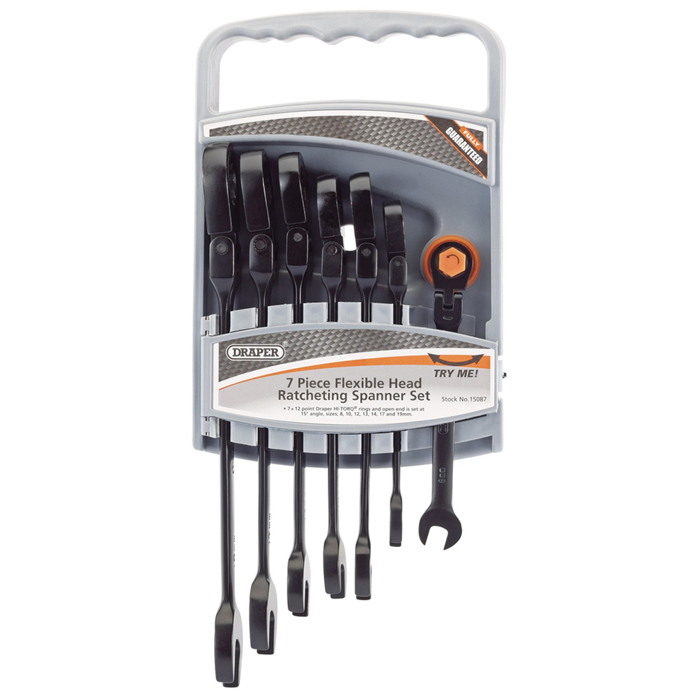 Draper Ratcheting Comb Spanner Set Image 1