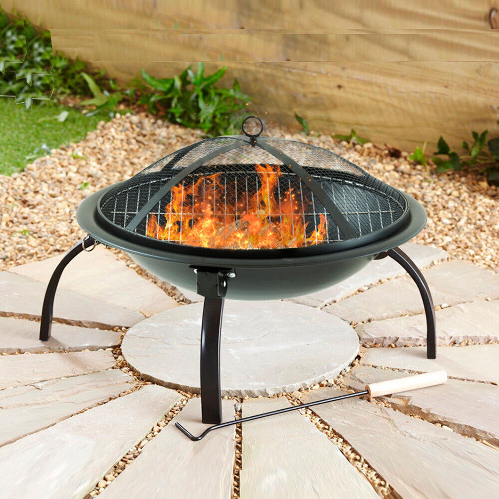 Neo Black Garden Steel Fire Pit Outdoor Heater Image 2