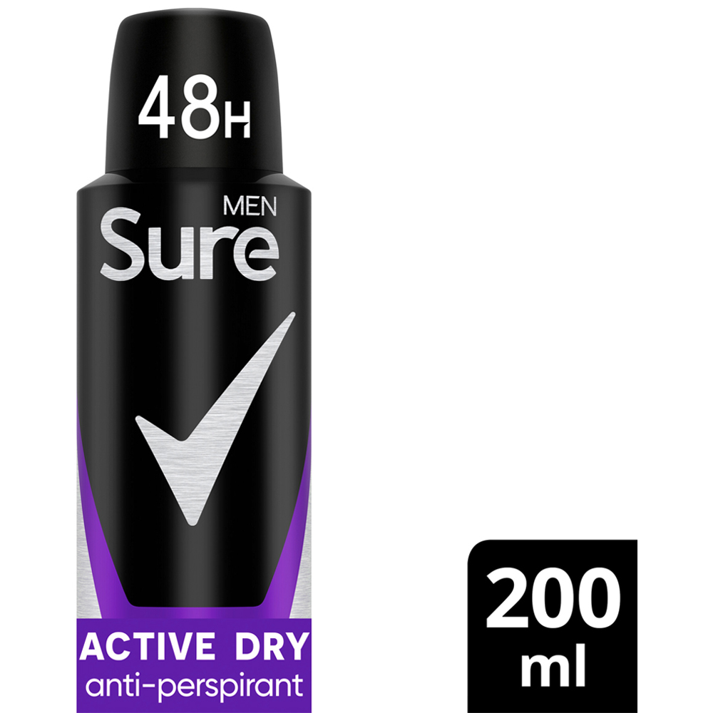 Sure Men Active Dry Anti-Perspirant Aerosol 200ml Image 3