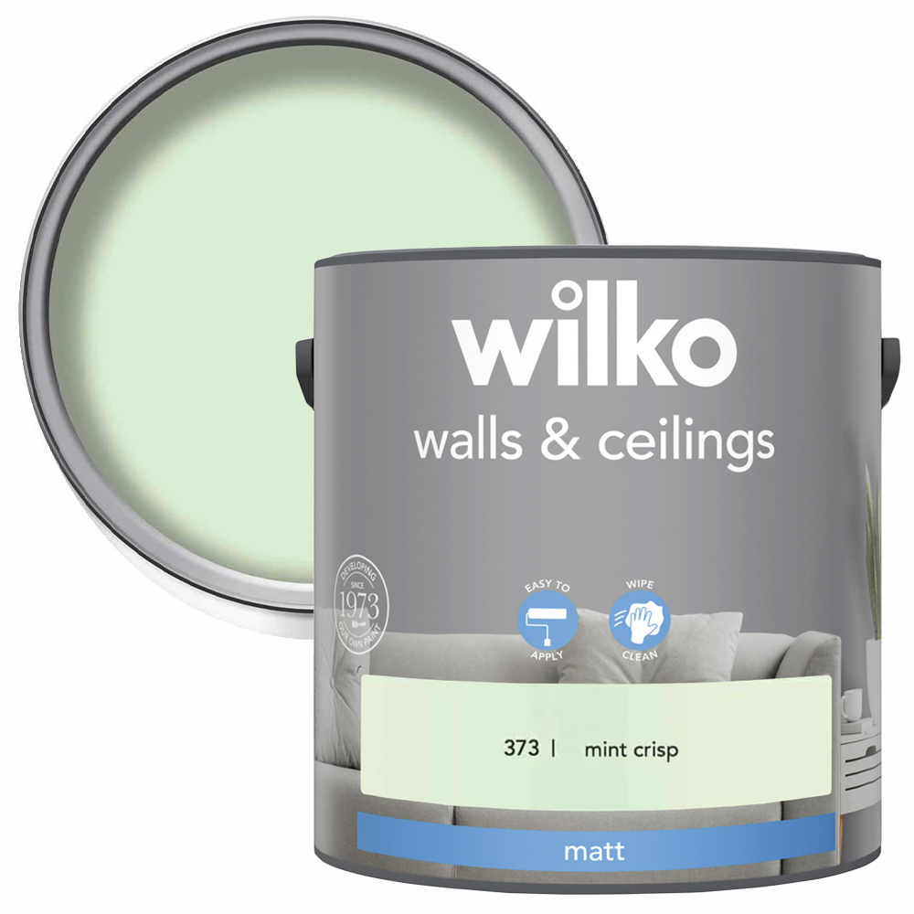 Wilko Walls & Ceilings Mint Crisp Matt Emulsion Paint 2.5L Image 1