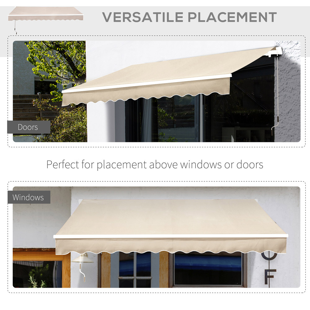 Outsunny Beige Manual Retractable Awning 3.5 x 2.5m Image 5