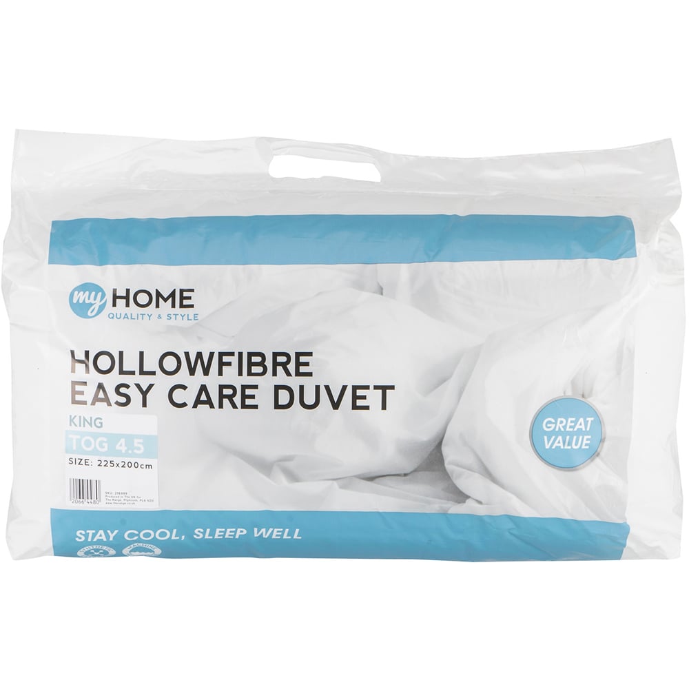 My Home King Size White Hollowfibre Easy Care Duvet 4.5Tog  Image 1