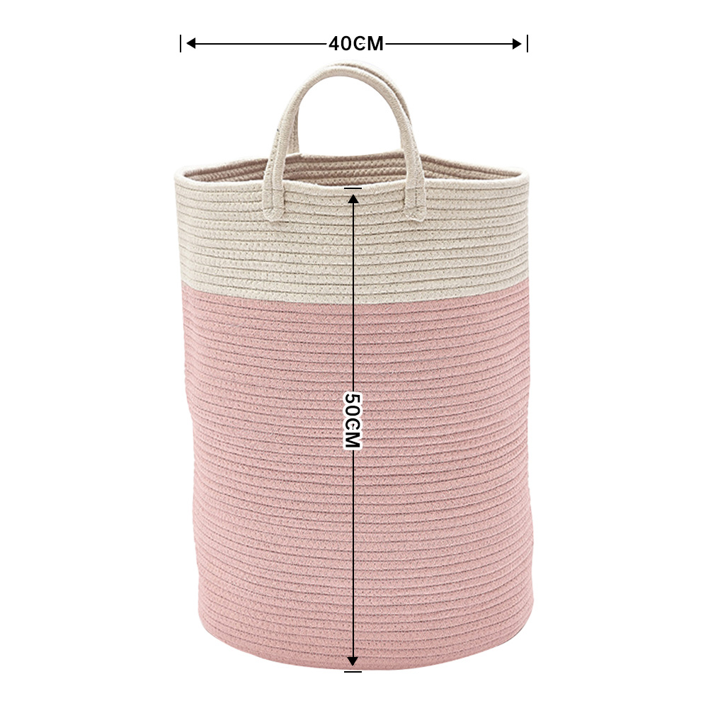 Living and Home Pink Laundry Basket 50cm Image 7