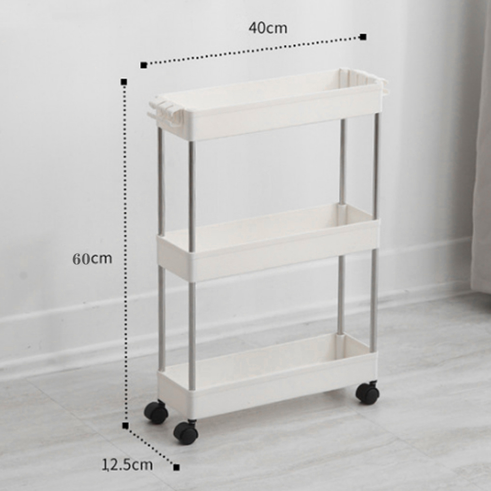 Living And Home WH0706 White Plastic Corner Shelf Rack Multi-Tiered Image 9