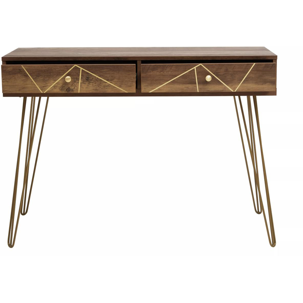 Interiors by Premier Flori 2 Drawer Wood Veneer Console Table Image 2