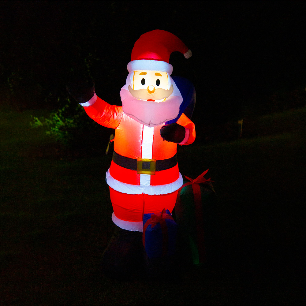 St Helens LED Multicolour Inflatable Santa Claus with Presents 5ft Image 3