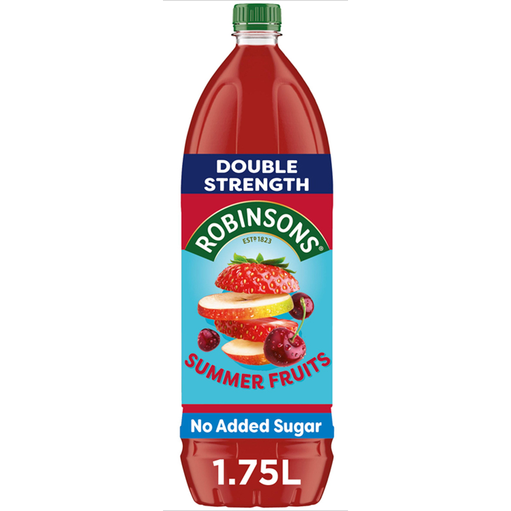 Robinsons Summer Fruits Double Strength No Added Sugar Squash 1.75L Image 1