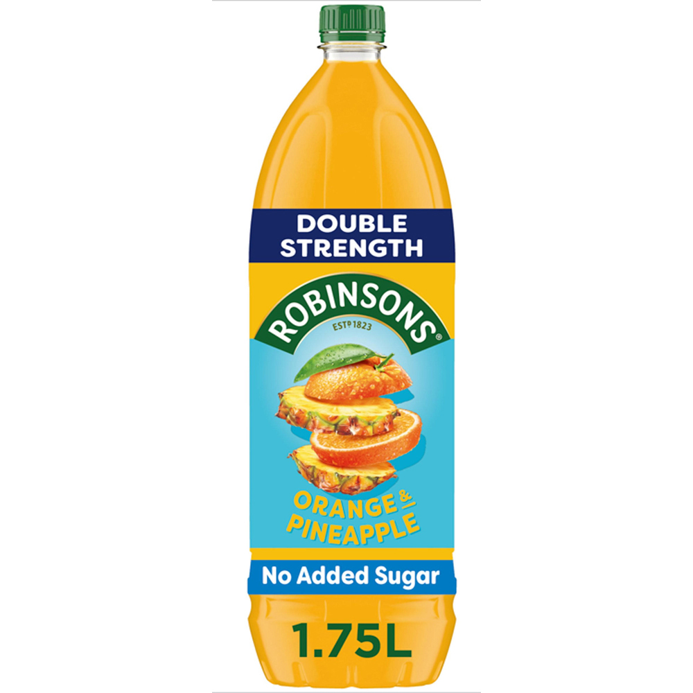 Robinsons Orange and Pineapple Double Strength No added Sugar Squash 1.75L Image 1