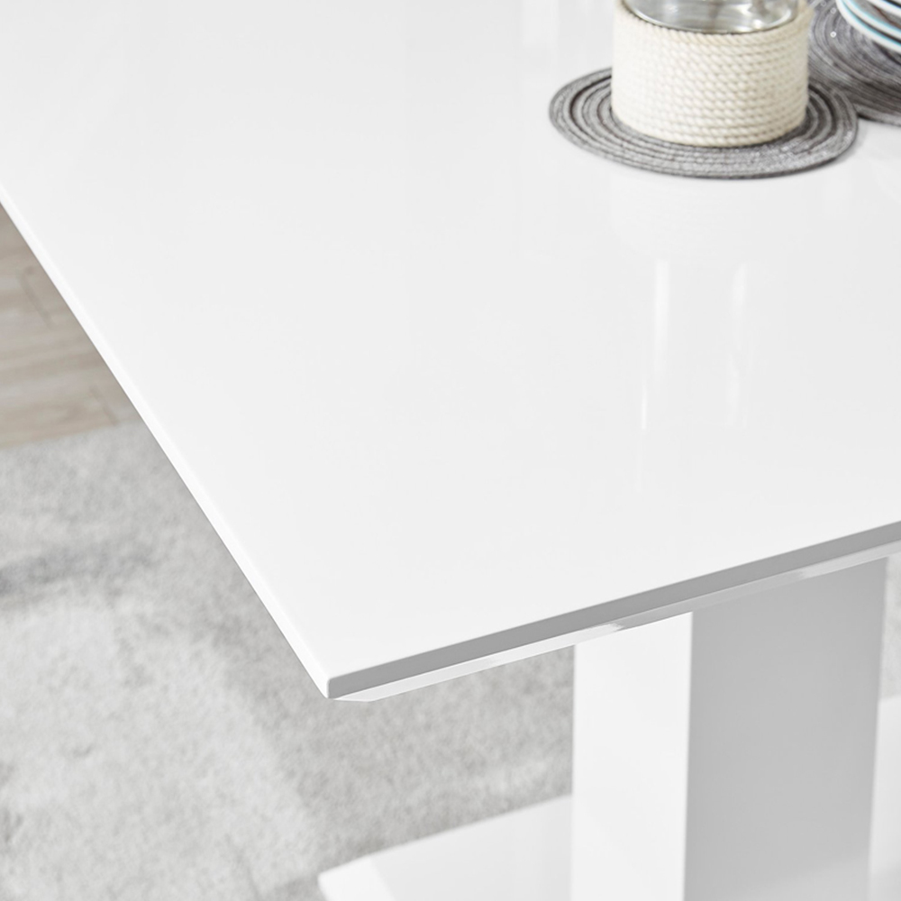 Furniturebox Molini Valera 6 Seater Dining Set White High Gloss and White Image 5