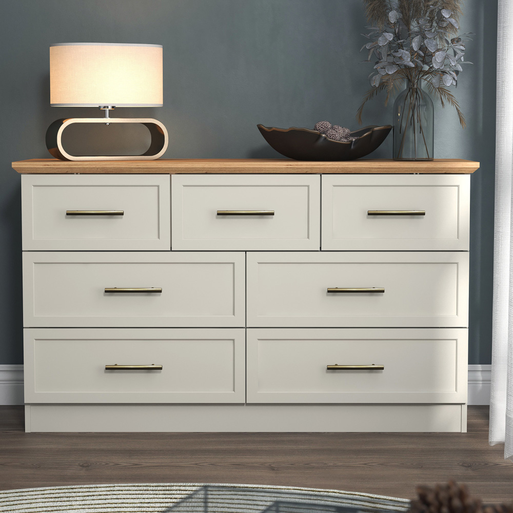 GFW Lyngford 7 Drawer Grey Drawer Chest of Drawers Image 1