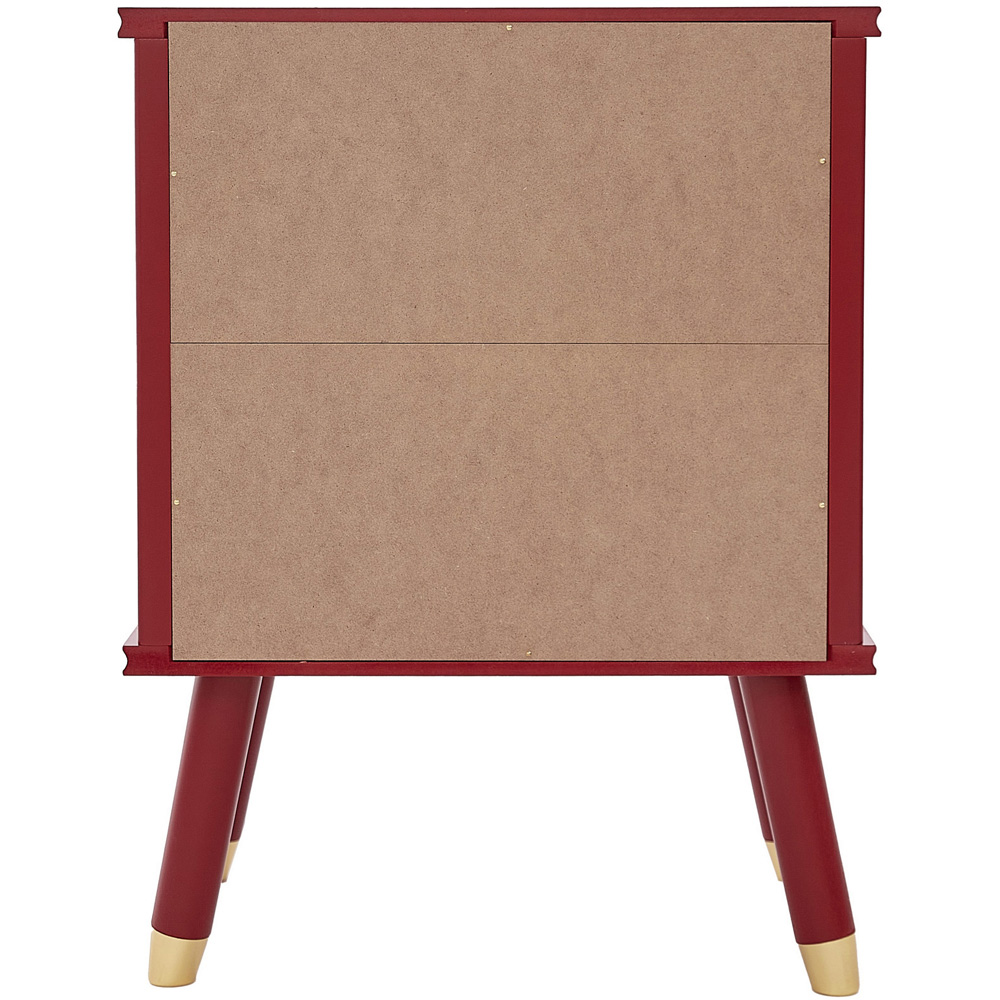 Cozzano 2 Drawer Red Bedside Table Image 4