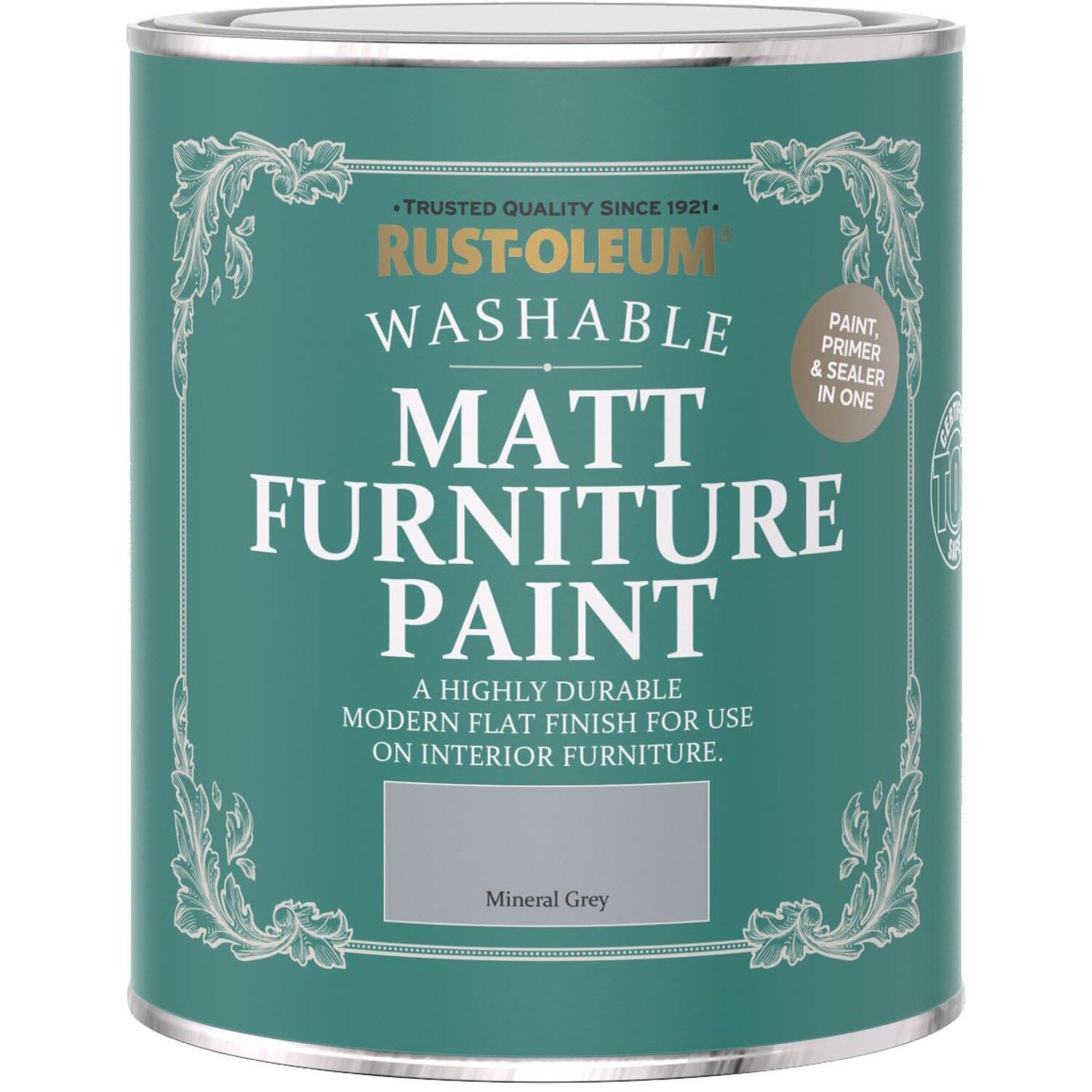Rust-Oleum Mineral Grey Matt Furniture Paint 750ml Image 2